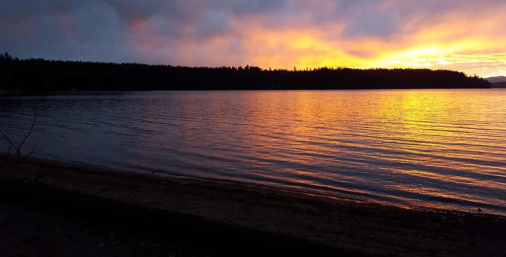 Sunset from near Gem Shores, Hayden Lake, ID