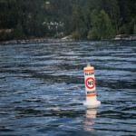 Buoy installed in Hayden Lake.